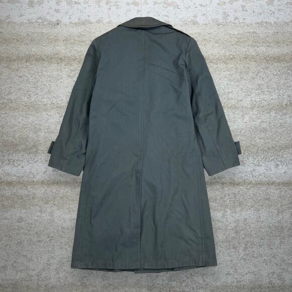 Vintage 90s Military Trench Coat Mens L Button Up Wool 36L - Picture 2 of 6